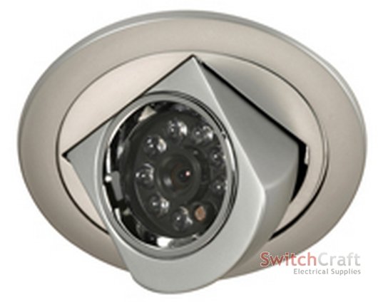 DAY/NIGHT INTERNAL use CAMERA in BRASS downlighter housing w
